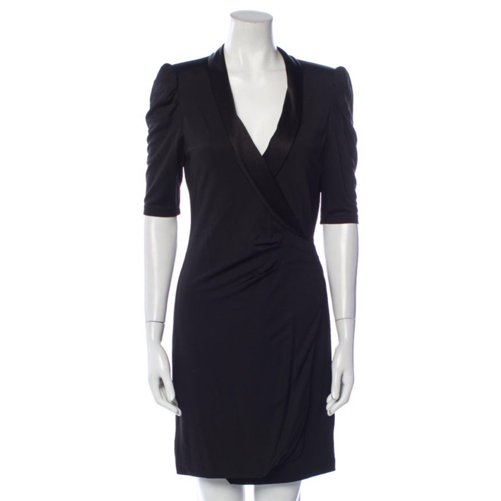 Alice + Olivia Black Faux Wrap Dress sz. small/4